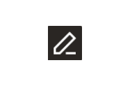Schwarzes quadratisches Icon mit weißer Stiftzeichnung.