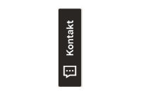 Schwarzer vertikaler Balken mit dem Wort