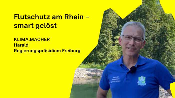 Harald Klumpp, Regierungspräsidium Freiburg, steht an einem Fluss und blickt in die Kamera.