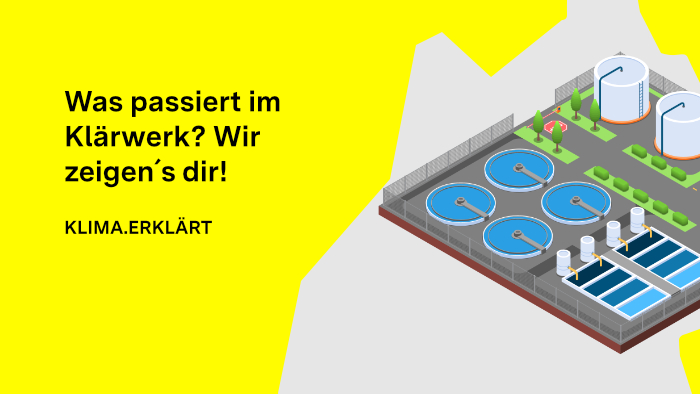 Illustration von der Funktionsweise einer Kläranlage