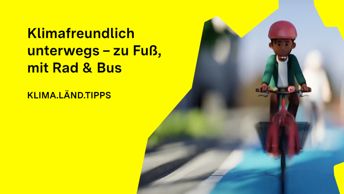 Illustration von einem Radfahrer mit Helm, der auf einem Fahrradweg fährt.