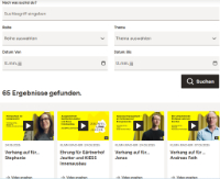 Bildausschnitt der Internetseite KLIMA.LÄND, der die Mediathek zeigt.