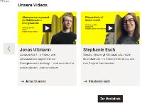 Bildausschnitt der Internetseite KLIMA.LÄND. Der Ausschnitt zeigt eine Multibox mit einer Vorschau auf mehrere Videos.